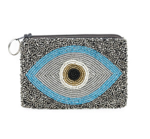 Evil Eye Hand Beaded Pouch