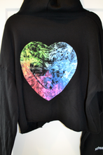 Load image into Gallery viewer, Embroidered Evil Eye Super Soft Hoodie + Crystal Multi-Color Heart
